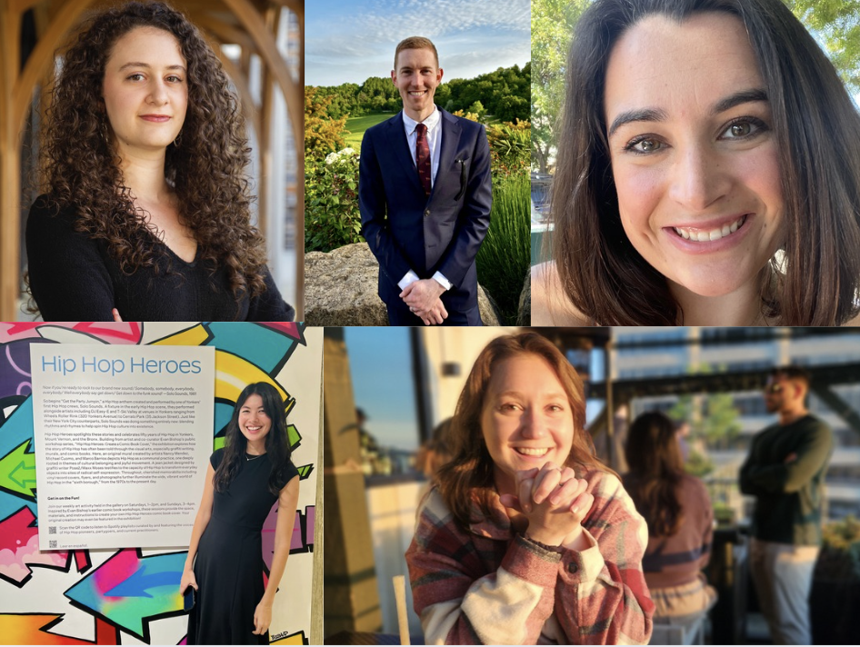 A collage of five recent winners of the Livingston Patnode Award who wanted their photograph to be featured